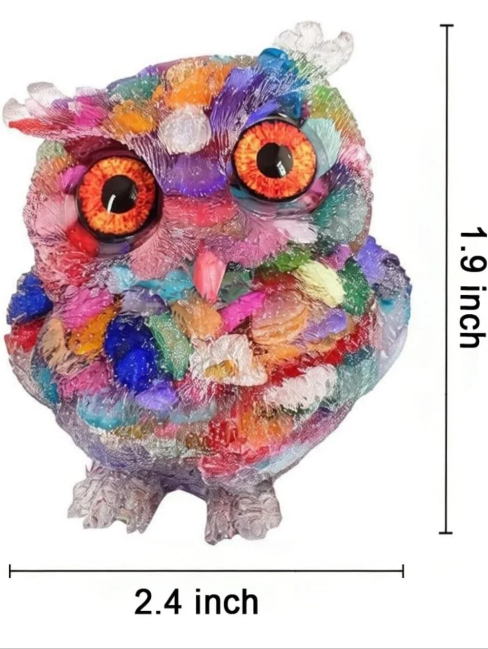 Colorful Multicolor Owl Bird Figurine Decorative Ornament